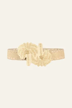 Rustle Of Palm Trees Belt In Ecru